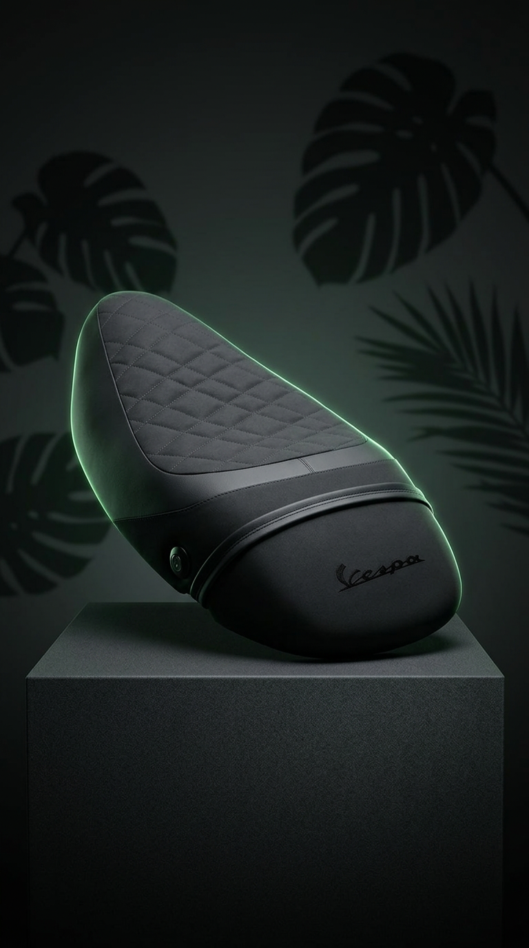 Selle Vespa matelassage diamant réalisée par Mabiou